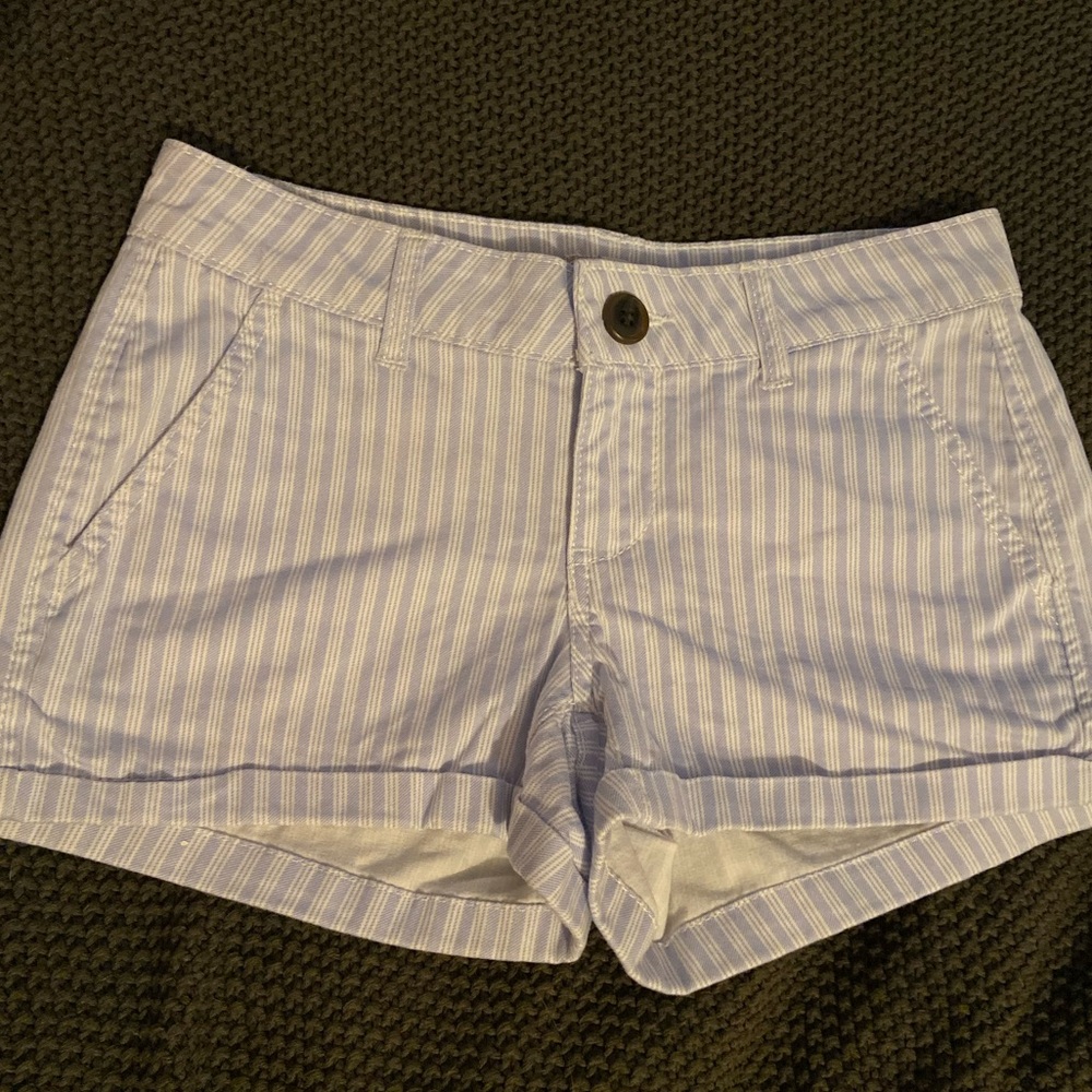 So Light Blue Striped Women's Shorts Size 0